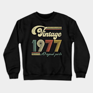 Retro Vintage 1977 47th Birthday Gift Men Women 47 Years Old Crewneck Sweatshirt